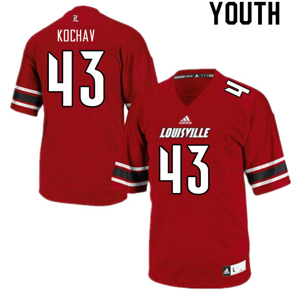 Youth #43 Shai Kochav Louisville Cardinals College Football Jerseys Sale-Red - Click Image to Close